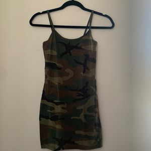 camo print tank dress